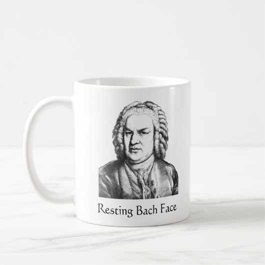Resting Bach Face Classical Music Composer Koffiemok (Links)
