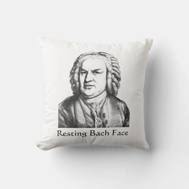Resting Bach Face Classical Music Composer Kussen (Voorkant)