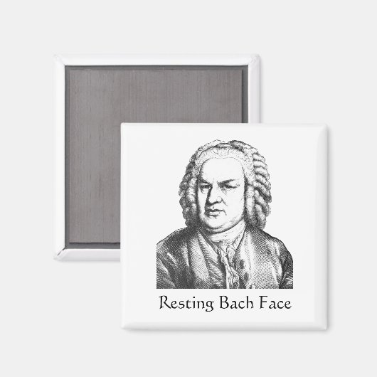 Resting Bach Face Classical Music Composer Magneet (Voorkant / Achterkant)