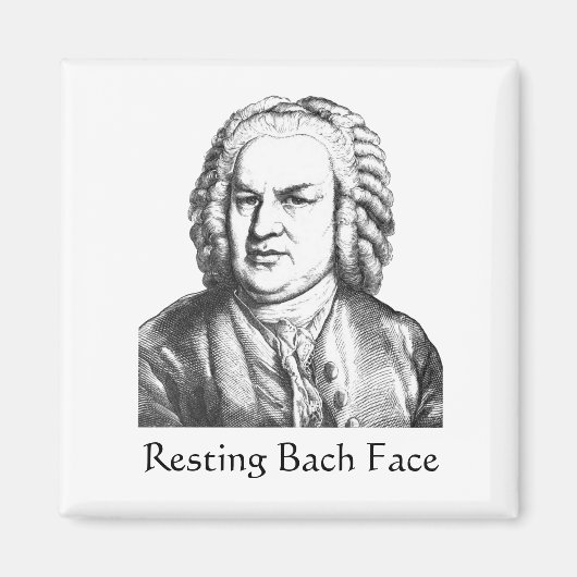 Resting Bach Face Classical Music Composer Magneet (Voorkant)