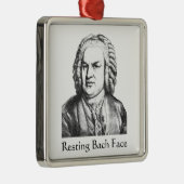 Resting Bach Face Classical Music Composer Metalen Ornament (Rechts)