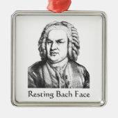 Resting Bach Face Classical Music Composer Metalen Ornament (Voorkant)