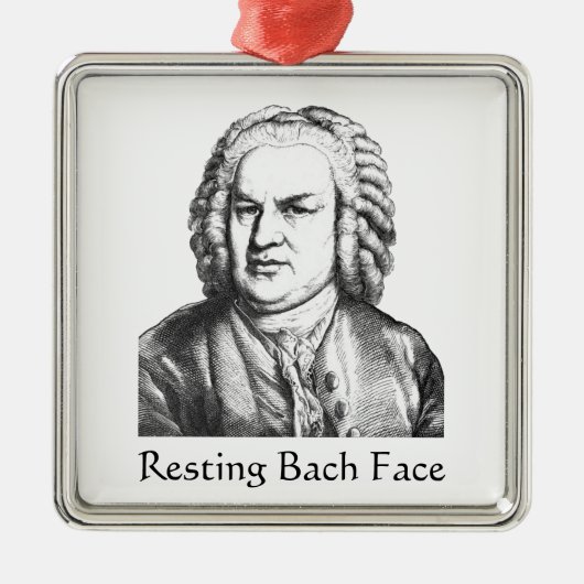 Resting Bach Face Classical Music Composer Metalen Ornament (Voorkant)