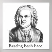 Resting Bach Face Classical Music Composer Poster (Voorkant)