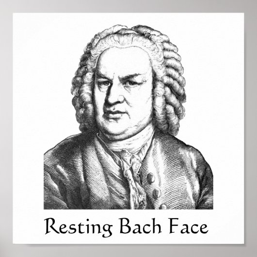 Resting Bach Face Classical Music Composer Poster (Voorkant)