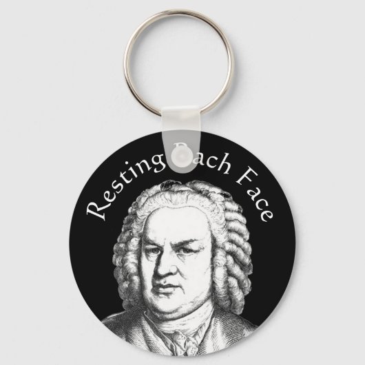 Resting Bach Face Classical Music Composer Sleutelhanger (Voorkant)