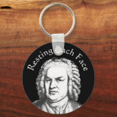 Resting Bach Face Classical Music Composer Sleutelhanger (Voorkant)