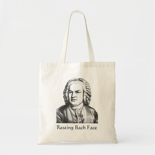 Resting Bach Face Classical Music Composer Tote Bag (Voorkant)