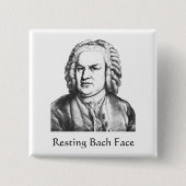 Resting Bach Face Classical Music Composer Vierkante Button 5,1 Cm (Voorkant)