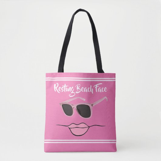 Resting Beach Face Hot Pink Tote Bag (Voorkant)