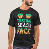 Resting Beach Face Ocean Sunbril Palm Tree 1 T-shirt (Voorkant)