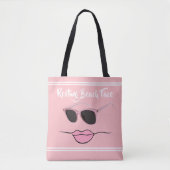 Resting Beach Face Pink Tote Bag (Voorkant)