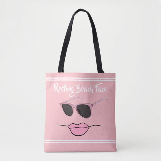Resting Beach Face Pink Tote Bag (Voorkant)