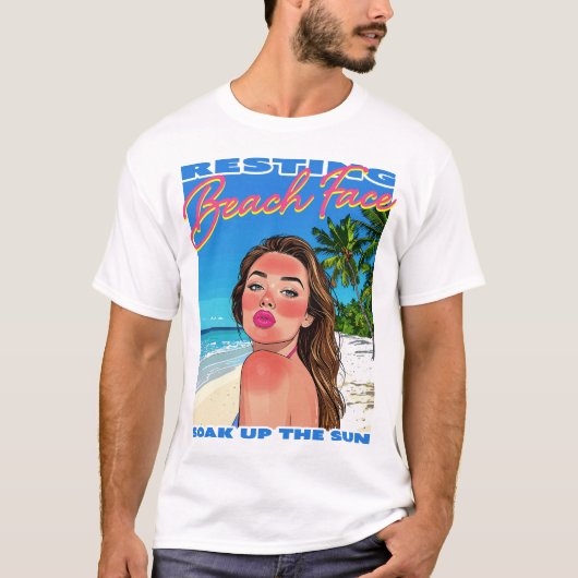 Resting Beach Face Poster Girl T-shirt (Voorkant)