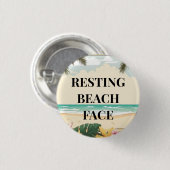 resting beach face ronde button 3,2 cm (Voorkant /achterkant)