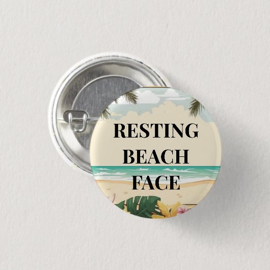 resting beach face ronde button 3,2 cm (Voorkant /achterkant)