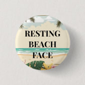 resting beach face ronde button 3,2 cm (Voorkant)