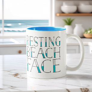 Resting Beach Face Summer Tweekleurige Koffiemok