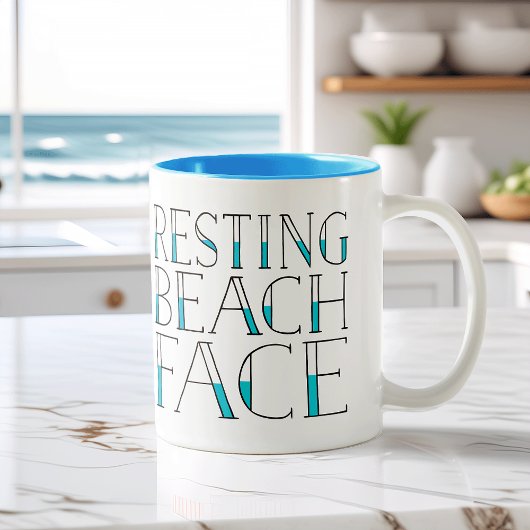 Resting Beach Face Summer Tweekleurige Koffiemok