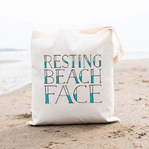 Resting Beach Face Zomertypografie Tote Bag