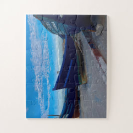 Resting Blue Boats on Essaouira Shore Legpuzzel