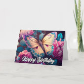 Resting Butterfly Design Happy Birthday Kaart (Voorkant)