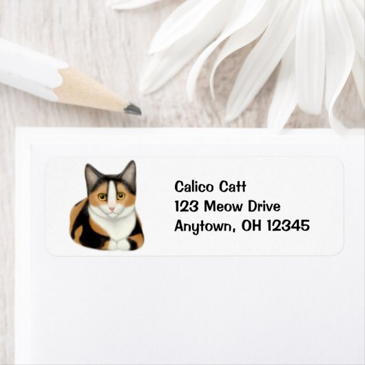 Resting Calico Cat Label (Insitu)