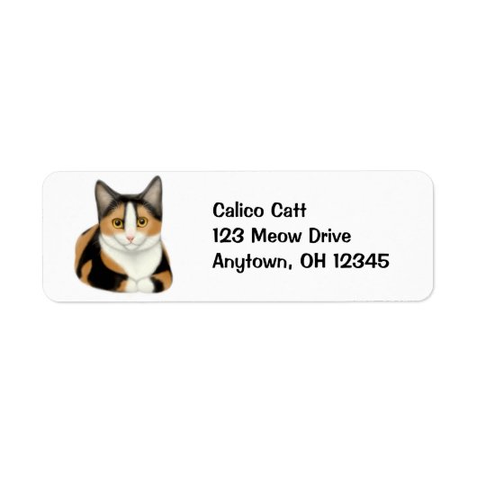 Resting Calico Cat Label (Voorkant)