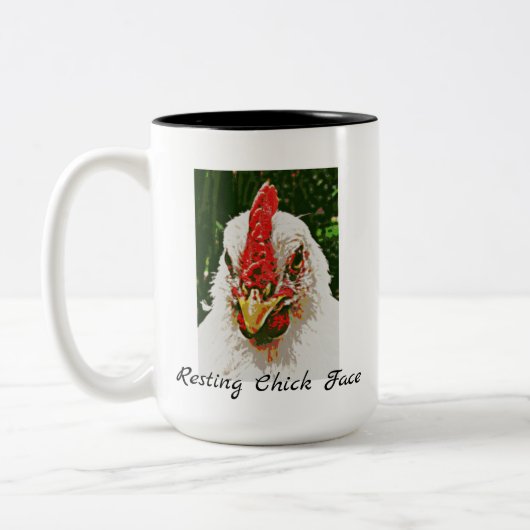 Resting Chick Face Mok (Links)