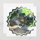 Resting Cougar Uitnodiging (Voorkant / Achterkant)