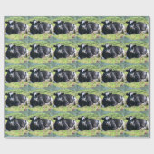 Resting Dairy Koe Green Postmarks Back Cadeaupapier (Vlak)