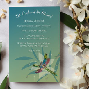 Resting Dragonfly repesal Dinner Invitation Kaart
