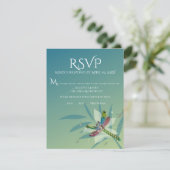 Resting Dragonfly Wedding RSVP Kaart (Staand voorkant)