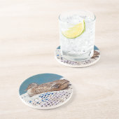 Resting Duck Zandsteen Onderzetter (Zijkant)