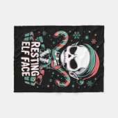 Resting Elf Face Funny Christmas Cute Creepy Women Fleece Deken (Voorkant (Horizontaal))