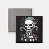 Resting Elf Face Funny Christmas Cute Creepy Women Magneet (Voorkant / Achterkant)