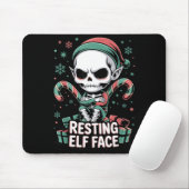 Resting Elf Face Funny Christmas Cute Creepy Women Muismat (Met muis)