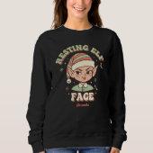 Resting Elf Face Funny Christmas Sweatshirt (Voorkant)