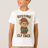 Resting Elf Face – Grumpy Holiday Mood T-shirt (Voorkant)
