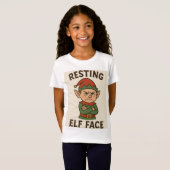 Resting Elf Face – Grumpy Holiday Mood T-shirt (Voorkant volledig)