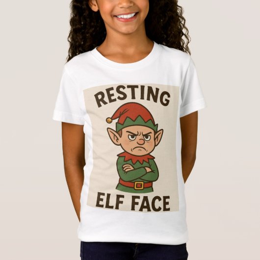 Resting Elf Face – Grumpy Holiday Mood T-shirt (Voorkant)
