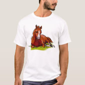 Resting Foal Quiet Horse Equine Theme T-shirt (Voorkant)