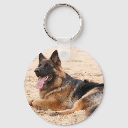 Resting German Shepherd Dog Sleutelhanger (Voorkant)
