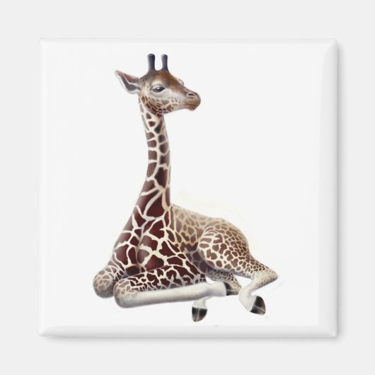 Resting Giraffe Magnet (Voorkant)
