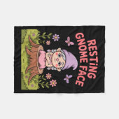 Resting Gnome Face Cute Funny Christmas Kawaii Car Fleece Deken (Voorkant (Horizontaal))