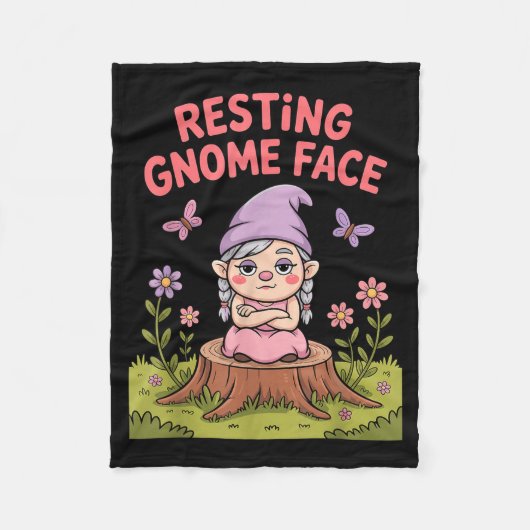 Resting Gnome Face Cute Funny Christmas Kawaii Car Fleece Deken (Voorkant)