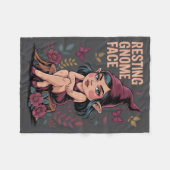 Resting Gnome Face Cute Funny Christmas Kawaii Car Fleece Deken (Voorkant (Horizontaal))