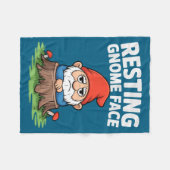 Resting Gnome Face Cute Funny Christmas Kawaii Car Fleece Deken (Voorkant (Horizontaal))