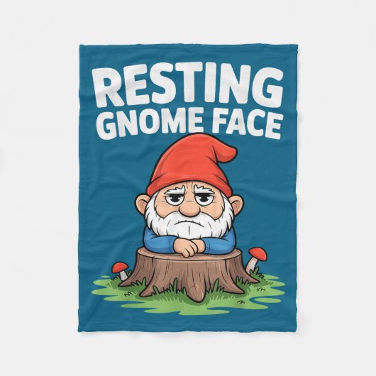 Resting Gnome Face Cute Funny Christmas Kawaii Car Fleece Deken (Voorkant)