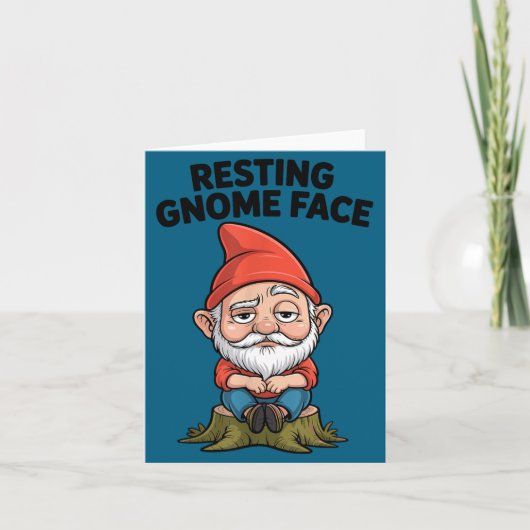 Resting Gnome Face Cute Funny Christmas Kawaii Car Kaart (Voorkant)